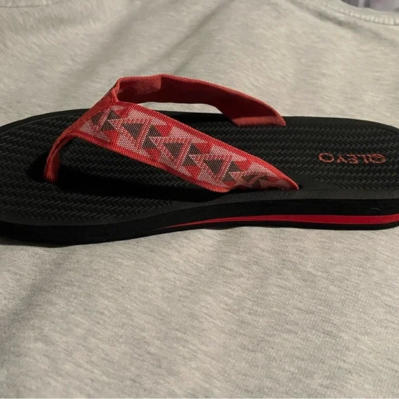 Red and Black Flip Flops - Picture 2 of 3